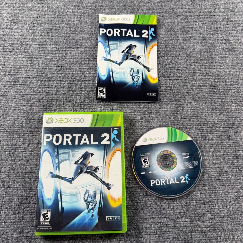Valve Portal 2 Xbox 360 Game NTSC Complete With Manual CIB Puzzle Action P2